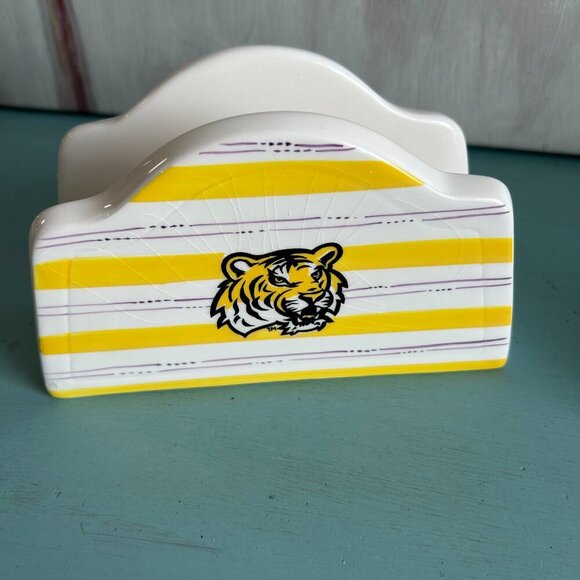 LSU Ceramic Tabletop Trio Y2K Geaux Tigers Tableware Tailgating Salt and Pepper - Picture 7 of 11